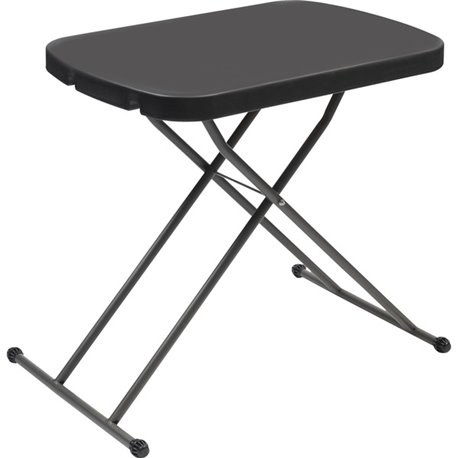 Iceberg IndestrucTable Small Space Personal Table - For - Table TopBlack Top - 25 lb Capacity - Height Adjustable - 20.80" to 26