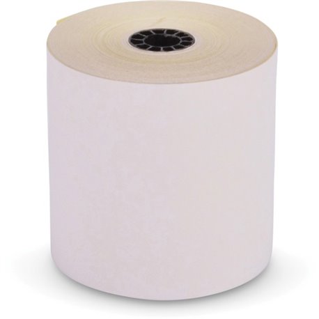 ICONEX 3" Carbonless POS Paper Roll - 3" x 90 ft - 10 / Carton - White, Yellow