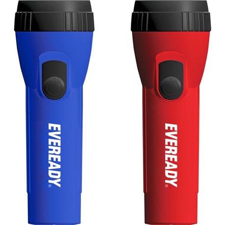 Eveready LED Economy Flashlight - LED - Bright White - 25 lm Lumen - 1 x D - Alkaline - Battery - Polypropylene - Assorted - 1 E