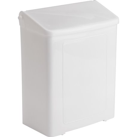 Safe-Use Sanitary Napkin Receptacle - Wall Mountable - 10.6" Height x 9" Width x 4.6" Depth - Plastic - White - 1 Each