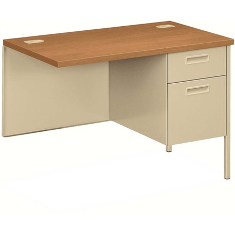 HON Metro Classic Return - 42" x 24"29.5" - 5 x File, Box Drawer(s) - Single Pedestal on Right Side - Square Edge - Material: St