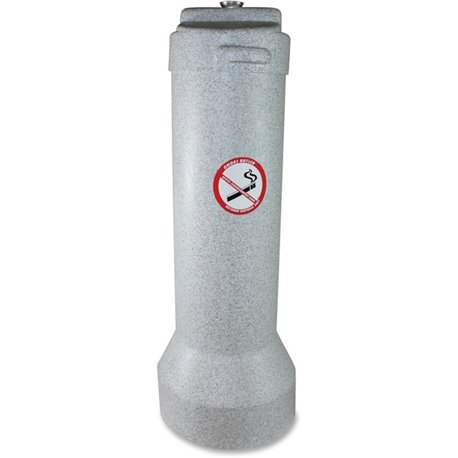 Butler Outdoor Smoker's Receptacle - 25" Height x 9" Width - Aluminum, Steel - Gray Granite - 1 Each