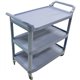 Impact 3-Shelf Bussing Cart - 3 Shelf - 200 lb Capacity - 4" Caster Size - 40" Length x 20" Width x 38" Height - Gray - 1 Each