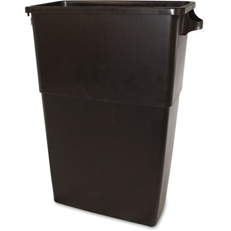 Thin Bin 23-gallon Container - 23 gal Capacity - Handle, Durable - 30" Height x 23" Width - Polyethylene - Brown - 1 Each