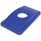 Thin Bin Round Cut Out Blue Lid - Rectangular - 1 Each - Blue