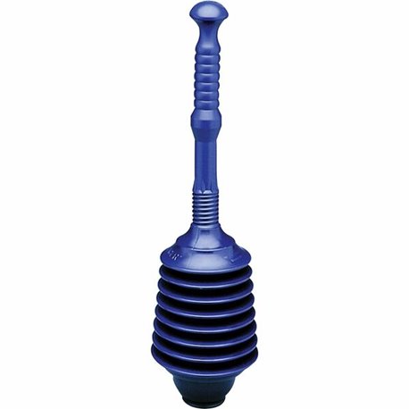 Impact Deluxe Professional Plunger - 2.75" Cup Diameter - Polyethylene - Dark Blue - Toilet - Splash Proof