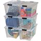 IRIS Stackable Clear Storage Boxes - Internal Dimensions: 16.10" Length x 11.60" Width x 12.20" Height - External Dimensions: 22