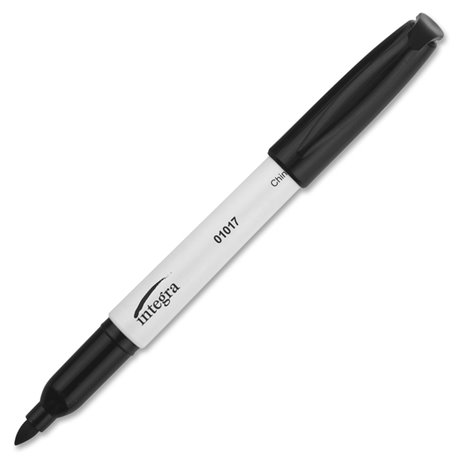 Integra Bullet Tip Dry-erase Whiteboard Markers - Bullet Marker Point Style - Black Alcohol Based Ink - Black Barrel - Fiber Tip