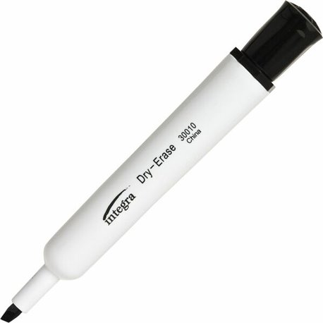 Integra Chisel Point Dry-erase Markers - Chisel Marker Point Style - Black - 1 Dozen