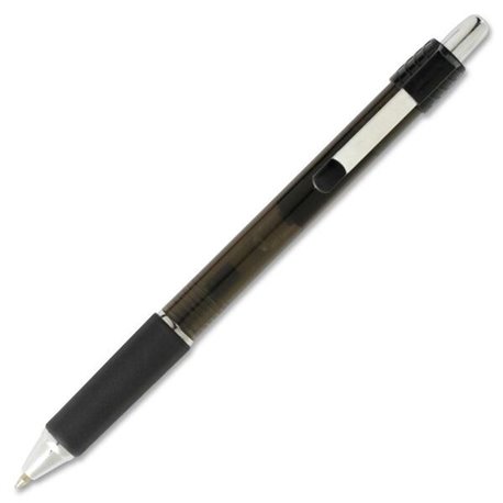 Integra Retractable Roller Gel Pen with Metal Clip - 0.7 mm Pen Point Size - Retractable - Black Gel-based Ink - Black Barrel - 