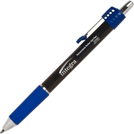 Integra Retractable Roller Gel Pen with Metal Clip - 0.7 mm Pen Point Size - Retractable - Blue Gel-based Ink - Blue Barrel - 1 