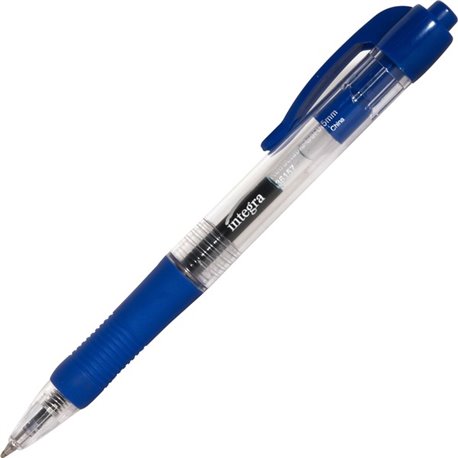 Integra Retractable 0.5mm Gel Pens - Fine Pen Point - 0.5 mm Pen Point Size - Retractable - Blue Gel-based Ink - Blue Barrel - M