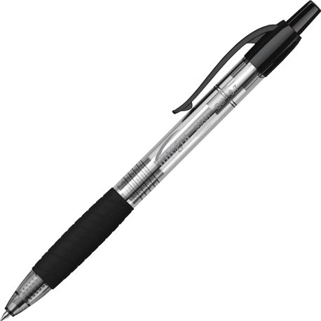 Integra Retractable 0.7mm Gel Pen - Medium Pen Point - 0.7 mm Pen Point Size - Retractable - Black Gel-based Ink - Black Barrel 