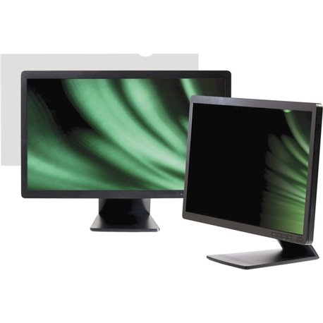 Business Source Widescreen Frameless Privacy Filter Black - For 19" Widescreen LCD Monitor - 16:10 - Anti-glare - 1