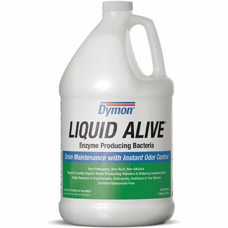 Dymon LIQUID ALIVE Enzyme Producing Bacteria - For Multipurpose - Liquid - 128 fl oz (4 quart) - Natural ScentBottle - 1 Each - 