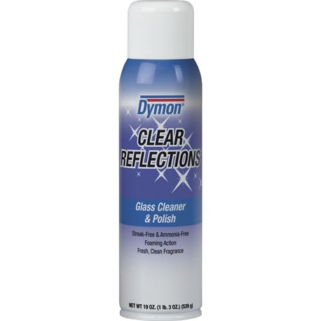 Dymon Clear Reflections Aerosol Glass Cleaner - For Screen, Window, Mirror, Lens, Windshield - 19 fl oz (0.6 quart) - 1 Each - R