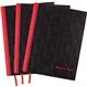 Black n' Red Casebound Hardcover Notebook 3-pack - Case Bound - 12" x 8.5" x 1.7" - Matte Cover - Hard Cover, Bleed Resistant, R