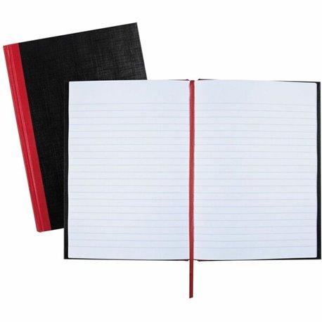 Black n' Red Casebound Ruled Notebooks - A5 - 96 Sheets - Sewn - 24 lb Basis Weight - A5 - 5 5/8" x 8 1/4" - White Paper - Red B