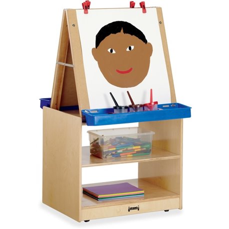 Jonti-Craft Rainbow Accents Multi-Station Art Center - Baltic Stand - Floor Standing - Wheels, Durable, Laminated, Easy to Clean