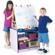 Jonti-Craft Rainbow Accents 2 Station Art Center - Freckled Gray, Purple Stand - Floor Standing - Storage Shelf, Chip Resistant,