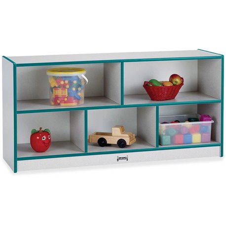 Jonti-Craft Rainbow Accents Toddler Single Storage - 24.5" Height x 48" Width x 15" Depth - Durable, Laminated - Teal - Rubber -