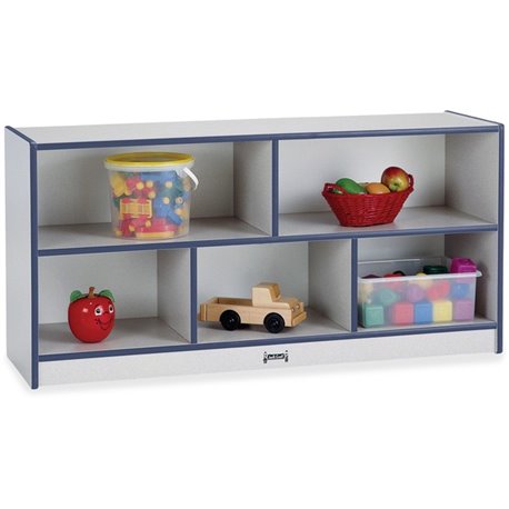 Jonti-Craft Rainbow Accents Toddler Single Storage - 24.5" Height x 48" Width x 15" Depth - Laminated, Durable - Navy - Rubber -