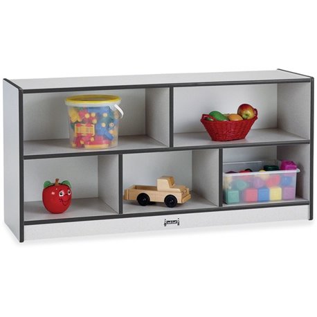 Jonti-Craft Rainbow Accents Toddler Single Storage - 24.5" Height x 48" Width x 15" Depth - Durable, Laminated - Black - Rubber 