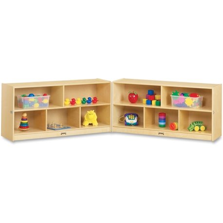 Jonti-Craft Rainbow Accents Toddler Fold-n-Lock Mobile Storage - 24.5" Height x 96" Width x 15" Depth - Foldable, Lockable, Lami