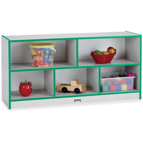 Jonti-Craft Rainbow Accents Low Open Single Storage Shelf - 29.5" Height x 48" Width x 15" Depth - Laminated, Durable - Black - 