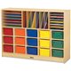 Jonti-Craft Rainbow Accents Colored Tray Sectional Cubbie Storage - 35.5" Height x 48" Width x 15" Depth - Removable Tray, Durab