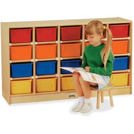 Jonti-Craft Rainbow Accents 20 Cubbie Mobile Storage - 29.5" Height x 48" Width x 15" Depth - Durable, Laminated - Baltic - Acry