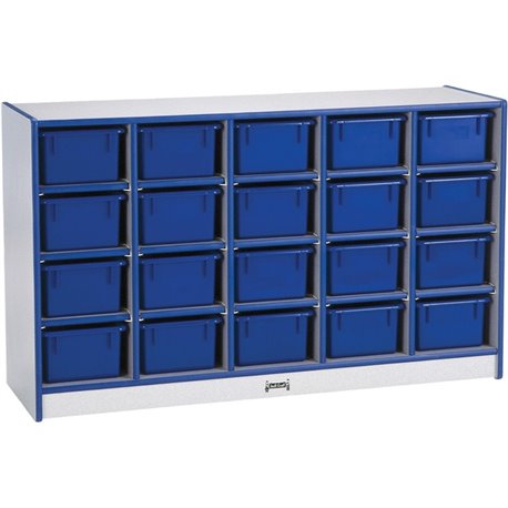 Jonti-Craft Rainbow Accents Cubbie-trays Storage Unit - 29.5" Height x 48" Width x 15" Depth - Laminated, Durable - Blue - Rubbe