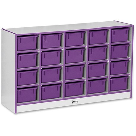 Jonti-Craft Rainbow Accents Cubbie-trays Storage Unit - 29.5" Height x 48" Width x 15" Depth - Durable, Laminated - Purple - Rub