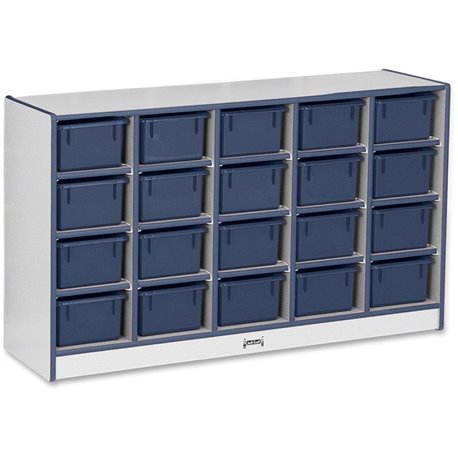 Jonti-Craft Rainbow Accents Cubbie-trays Storage Unit - 29.5" Height x 48" Width x 15" Depth - Durable, Laminated - Navy - Rubbe