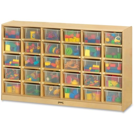 Jonti-Craft Rainbow Accents 30 Cubbie-trays Mobile Storage Unit - 30 Compartment(s) - 35.5" Height x 57.5" Width x 15" Depth - D