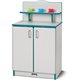 Rainbow Accents - Culinary Creations Kitchen Cupboard - Teal - 1 Each - Teal, Gray, Chrome - Wood