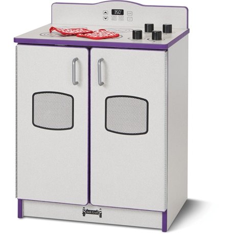 Rainbow Accents - Culinary Creations Kitchen Stove - Purple - 1 Each - Purple, Gray, Chrome - Wood