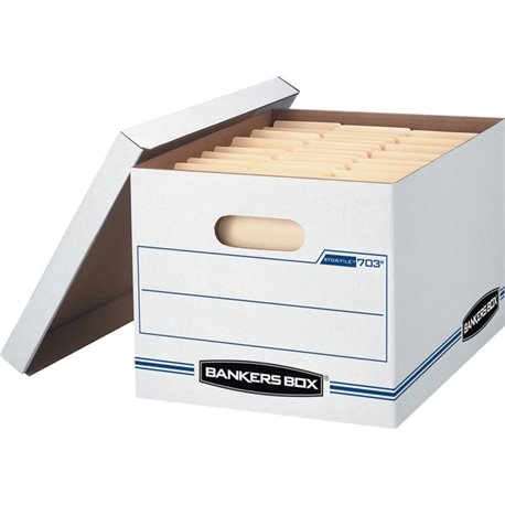 Bankers Box STOR/FILE 703 Basic-duty Storage Box - Internal Dimensions: 12" Width x 15" Depth x 10" Height - External Dimensions