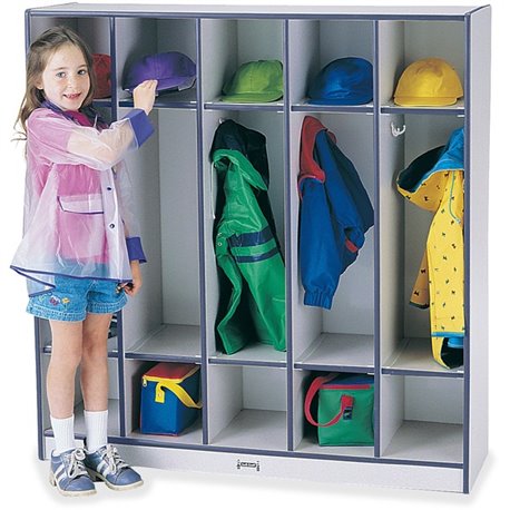 Jonti-Craft Rainbow Accents 5-section Coat Locker - 5 Compartment(s) - 50.5" Height x 48" Width x 15" Depth - Durable, Laminated