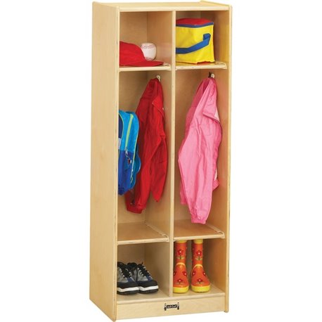 Jonti-Craft Rainbow Accents 2 Section Coat Locker - 2 Compartment(s) - 50.5" Height x 20" Width x 15" Depth - Double Hook, Durab