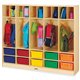 Jonti-Craft Rainbow Accents Large Locker Organizer - 4 Tier(s) - 50.5" Height x 60" Width x 15" Depth - Double Hook, Rounded Cor