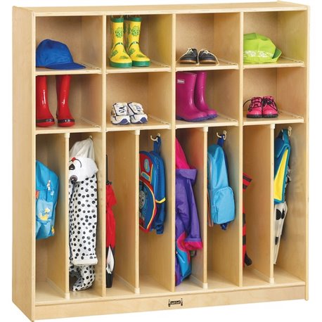 Jonti-Craft Neat-n-Trim Open Cubbie Storage Locker - 50.5" Height x 48" Width x 15" Depth - Double Hook, Stain Resistant, Non-ye