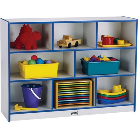 Jonti-Craft Rainbow Accents Super-size Mobile Storage - 35.5" Height x 48" Width x 15" Depth - Durable, Laminated - Blue - Hard 