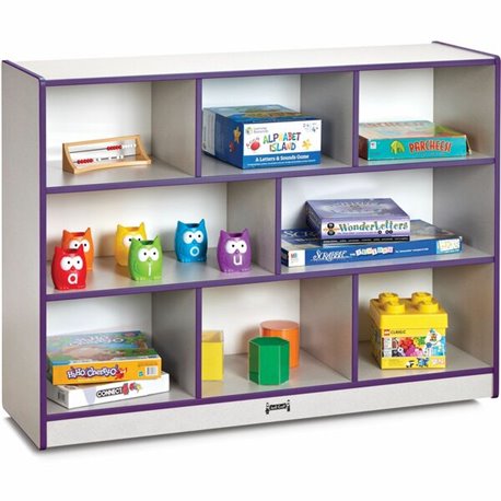 Jonti-Craft Rainbow Accents Super-size Mobile Storage - 35.5" Height x 48" Width x 15" Depth - Durable, Laminated - Purple - Har