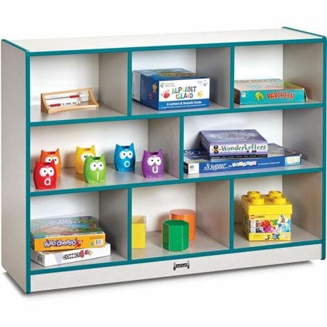 Jonti-Craft Rainbow Accents Super-size Mobile Storage - 35.5" Height x 48" Width x 15" DepthFloor - Laminated, Durable, Kick Pla