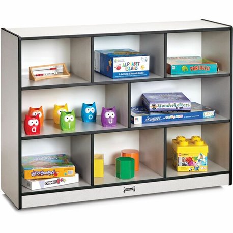 Jonti-Craft Rainbow Accents Super-size Mobile Storage - 35.5" Height x 48" Width x 15" Depth - Durable, Laminated - Black - Hard