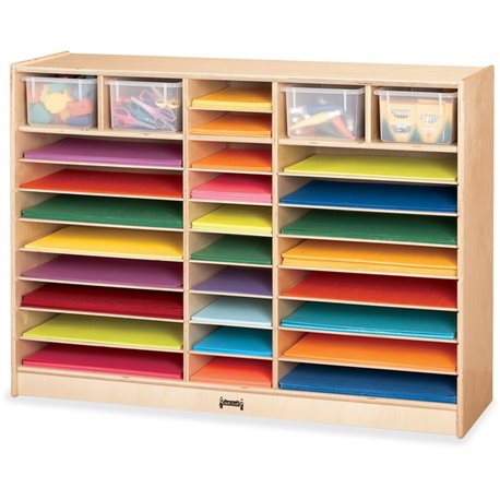 Jonti-Craft Rainbow Accents Mobile Paper Center - 35.5" Height x 48" Width x 15" Depth - Rounded Corner, Durable, Yellowing Resi