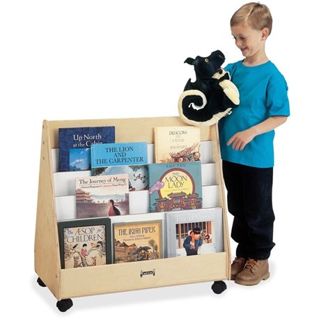 Jonti-Craft Rainbow Accents Double Sided Mobile Pick-a-Book Stand - 8 Compartment(s) - 1" - 30" Height x 30" Width x 16.5" Depth