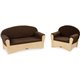 Jonti-Craft Komfy Sofa/Chair 2-piece Set - Rounded Edge - Material: Fabric, Foam, Acrylic - Finish: Baltic, Espresso - Comfortab