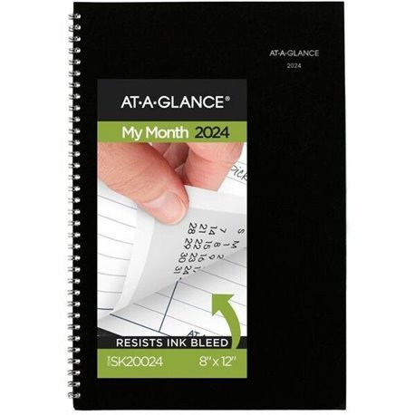 At-A-Glance Classic Monthly Desk Pad - Monthly - 1 Year - January 2024 - December 2024 - 1 Month Single Page Layout - 24" x 19" 